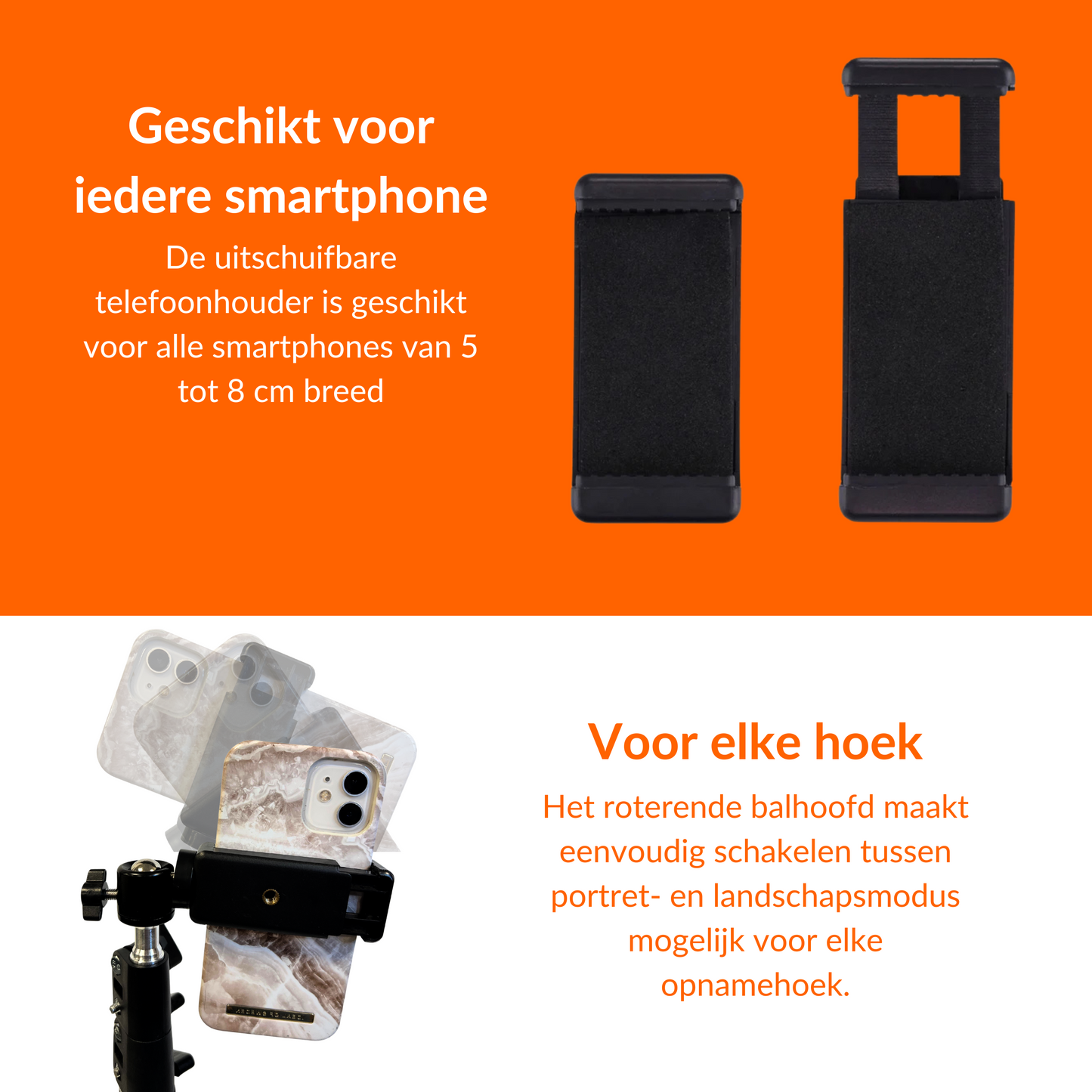 Statief voor Smartphone en Camera - 160 cm